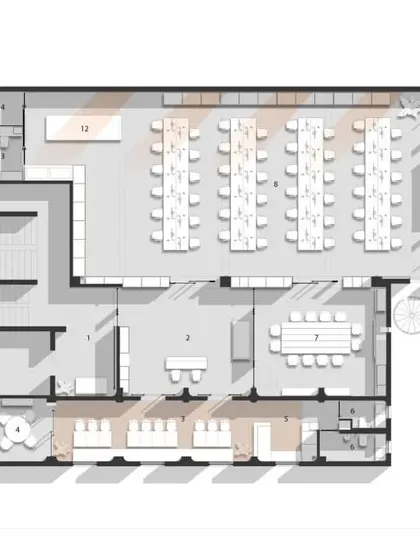 For the architects in our community, we delve into the blueprint of design. We publish detailed plans and drawings, like this floor plan for the award-winning ADND SILO office, offering insights into the spatial organization of innovative projects.