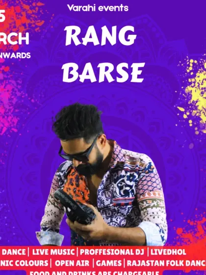 This poster for the 'Rang Barse' Holi festival highlights all the elements I love: rain dance, live music, and a full day of celebration. I was thrilled to be a featured professional DJ for this massive event.