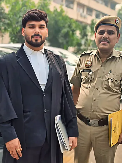 A strong working relationship with law enforcement is crucial in criminal law. Here I am outside the court with a Station House Officer from the Delhi Police, collaborating to ensure the legal process is navigated effectively for my clients.