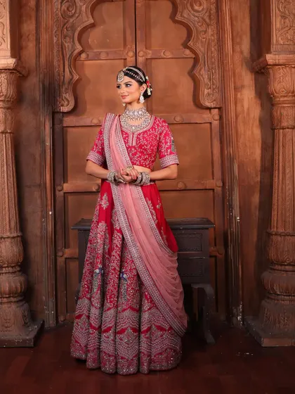The complete royal look. Your portfolio will demonstrate your ability to style a bride from head to toe, including draping and jewelry placement.