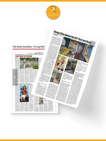 A glimpse of my feature in The Daily Guardian's Art & Culture section. This recognition reflects my constant pursuit of creating interiors that are not just beautiful, but meaningful.
