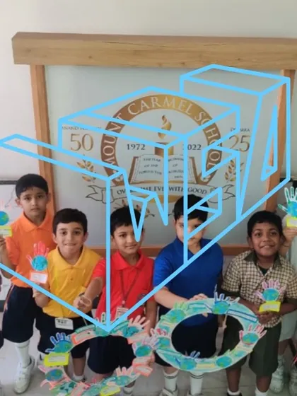 Young students at Mount Carmel School proudly display their artwork. Our ultimate goal is to create spaces that foster this kind of creativity, growth, and happiness.