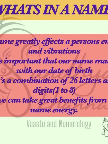 A lot of people ask, what's in a name? A great deal. Your name has its own energy. If it doesn't match the vibration of your date of birth, it can block your progress, even if you have strong numbers in your chart.