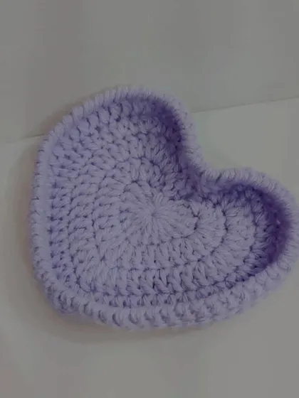Another angle of the lilac heart-shaped trinket dish.