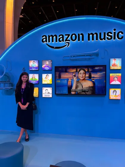 Attending the Wave Summit India 2025 at the Jio World Centre. It was surreal to be at such a huge event for the music and entertainment industry.