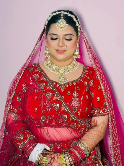 A close-up showing the flawless skin finish achieved with HD makeup products and airbrushing techniques.