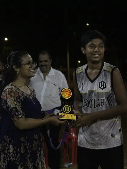 Celebrating our rising stars. The U-13 MVP, Viraj, is honored for his exceptional skill and leadership on the court.