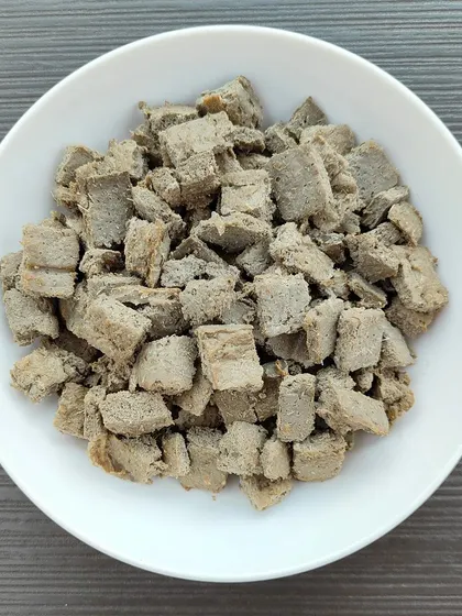 Can you guess our newest protein? It's packed with Omega-3, great as a meal topper, and something you've probably never seen in cube form before. It's sardines!