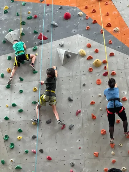 Climbers of all ages share the wall space, each tackling their own challenge. It's a perfect example of our inclusive #everyonecanclimb philosophy.