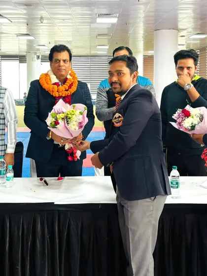 Another moment from the welcome ceremony at the SGFI Delhi State trials.