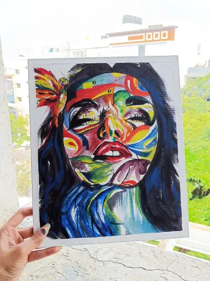 This is an example of a Fauvism-inspired portrait I painted. I love working with bold, expressive colors to create a piece that's full of energy and emotion, moving beyond a simple likeness to capture a feeling.