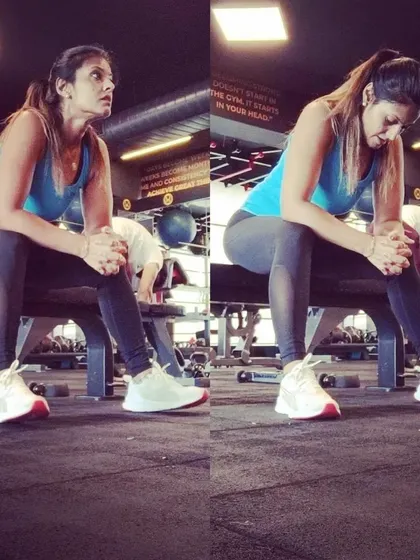 A moment of rest and reflection after a tough leg day. The work you put in at the gym builds the strength that supports and enhances your yoga practice.