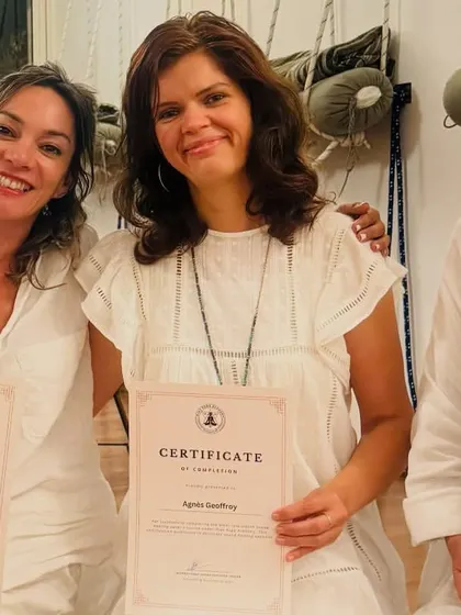 Three newly certified sound healers from our Casablanca TTC. Their joy and confidence to share healing is my greatest reward.
