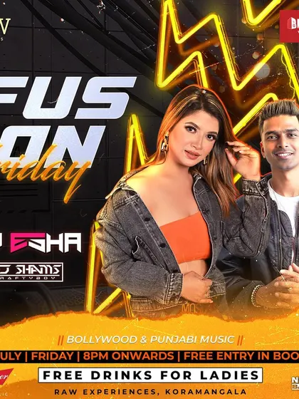Announcing an electrifying collaboration, Fusion Friday, with the sensational DJ Esha at Raw Experiences. These events are about bringing different sounds and energies together.