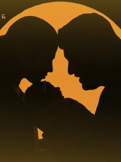 A warm, golden-toned silhouette of a family embracing their newborn. This intimate and artistic portrait is a beautiful way to remember those first precious moments together.