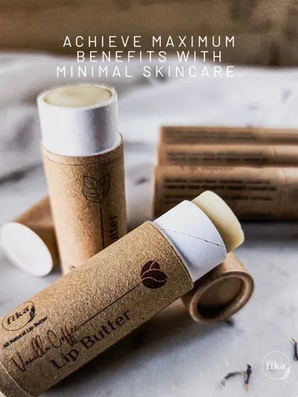 Achieve maximum benefits with minimal skincare. My handcrafted products, like these Vanilla Coffee lip butters, are a symphony of plant-powered goodness, made without any nasties.