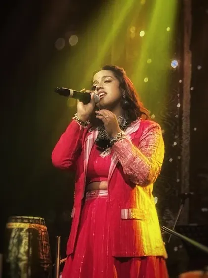 Another look at me on stage during 'Aarambh'. This performance was a significant step in my musical career, and I'm so grateful for the experience.