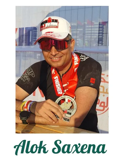 A portrait of Ironman finisher Alok Saxena. His journey is a testament to what is possible with consistent, smart training and a commitment to pushing boundaries.