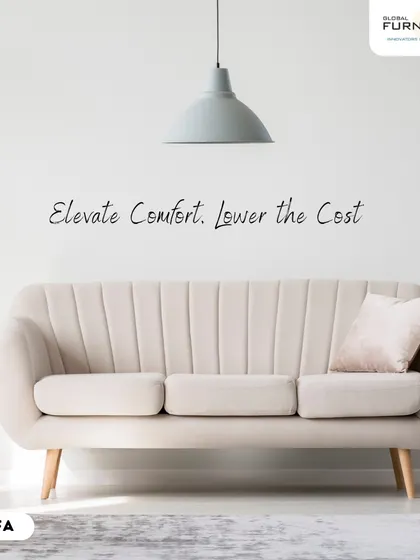 A promotion for our affordable luxury sofas, designed to elevate comfort while lowering the cost.