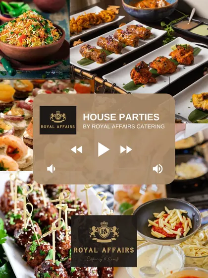 This collage captures the essence of the house parties we cater. From a wide variety of food to live cooking and beautiful presentations, we bring all the elements together to elevate your at-home celebration.