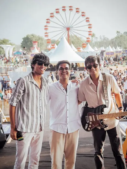 The three of us on the Zomaland stage. We're not just bandmates, we're great friends, and that connection comes through in our live performances.