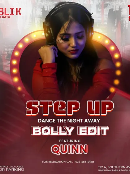 Another poster for a "Step Up" Bollywood night at Publik, showing my regular residency at the club.