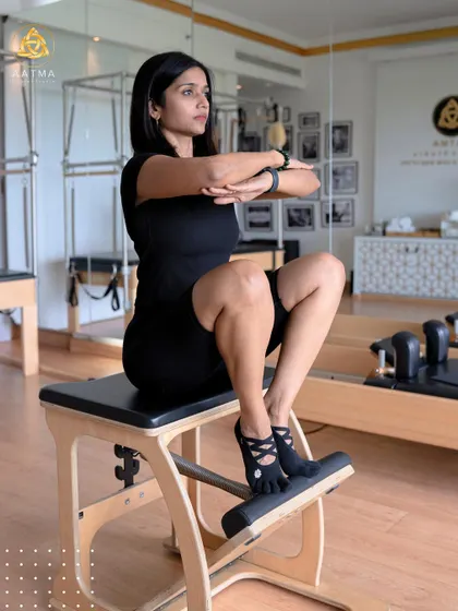 A series of movements on the Wunda Chair. This sequence challenges balance, leg strength, and core control, proving how versatile this single piece of equipment is.