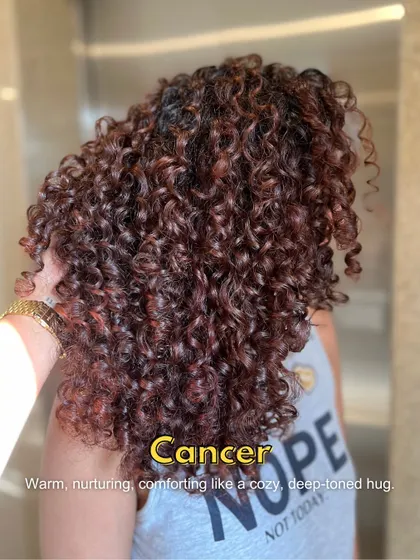 Inspired by the Cancer zodiac sign, this warm, deep-toned color is like a cozy hug for your curls. It adds richness without overpowering the texture.