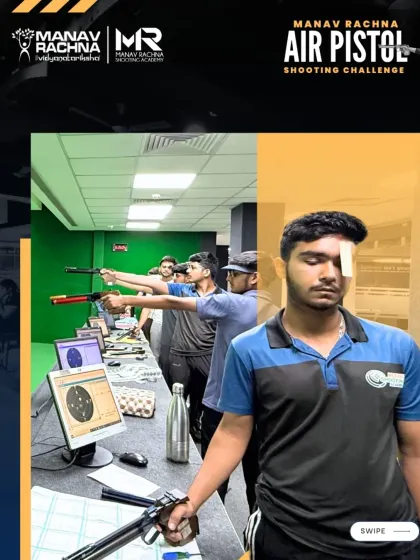 Focus and preparation are key. This collage shows our pistol shooters in various stages of their process, from mental prep to aiming at the electronic targets during a competition.