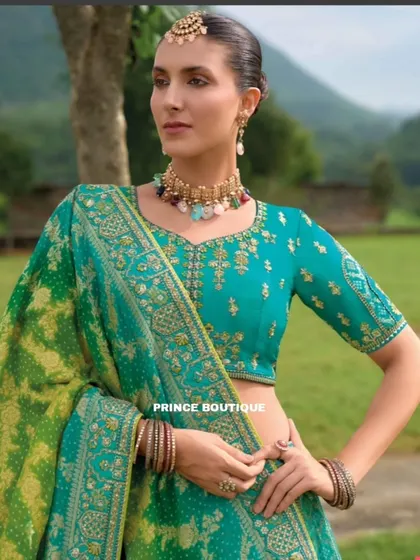 A duplicate of 188, a close-up of the beautiful blouse and dupatta.