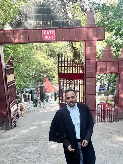 My practice is not confined to a single city. Here I am at the High Court of Uttarakhand in Nainital, representing a client's interests. I handle cases across various jurisdictions to provide comprehensive legal support where it is needed.
