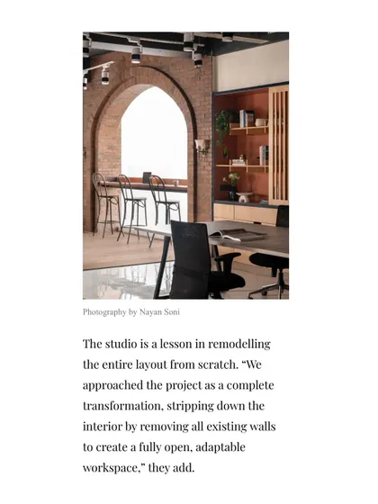 This feature in Elle Decor describes my studio remodel as "a lesson in remodelling the entire layout from scratch" to create a fully open and adaptable workspace.