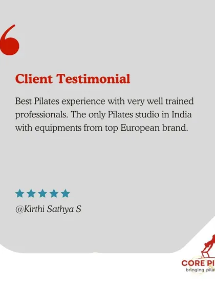 We pride ourselves on having highly trained professionals and top-tier European equipment. Thank you, Kirthi, for recognizing our commitment to providing the best Pilates experience.