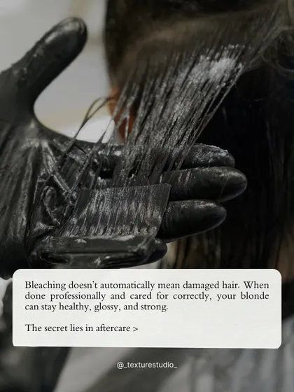 Let's talk about bleach. It doesn't have to mean damaged hair. When done professionally with the right techniques and aftercare, your hair can stay healthy, glossy, and strong. I'll always be real with you about the process.