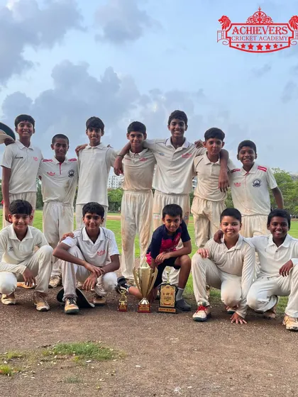 Our U-14 boys celebrating with the trophy after winning the AT Cup Cricket Tournament in Ulwe, ending the season on a high.