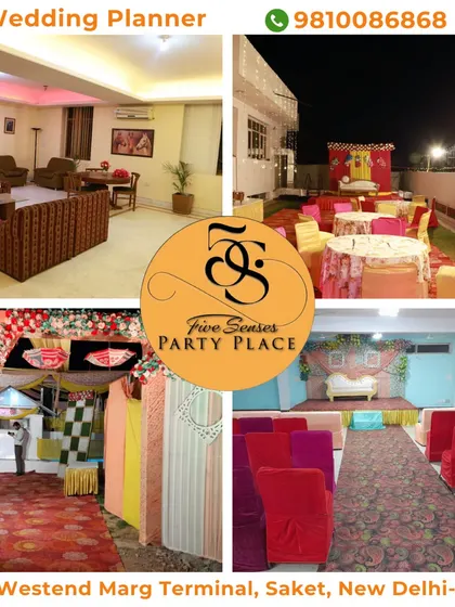 This collage provides a glimpse into the different environments we can create. It features our indoor lounge, an outdoor night event with stage lighting, a colorful entrance, and a detailed stage setup, demonstrating our comprehensive venue management.