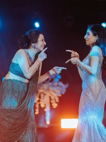 A playful and interactive moment between a mother and daughter on stage. These are the special connections we love to highlight in our choreography.
