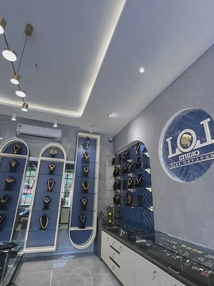 A wide view of our LOL Studio section within the store. The modern lighting and clean layout are all part of the premium experience I want to offer my clients when they shop for their special pieces.