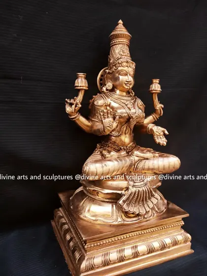 Another shot of the magnificent 18-inch Lakshmi, a masterpiece of devotional art destined for a sacred space.