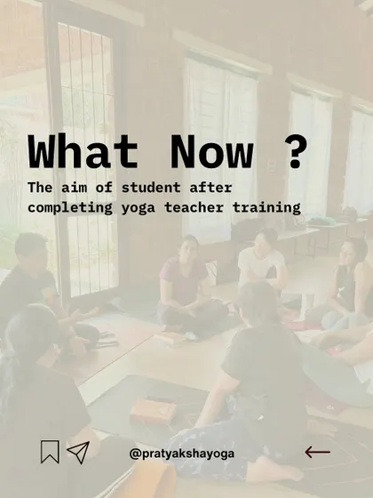 "What Now?" After completing a teacher training, the journey continues. This image prompts reflection on how to stay rooted in practice while sharing wisdom with others.