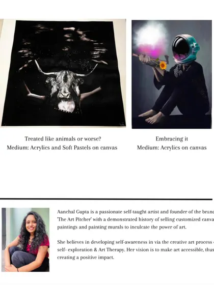 A look at some of my conceptual canvas works that were curated for an exhibition. I believe in using art to explore deeper themes and develop self-awareness through the creative process.