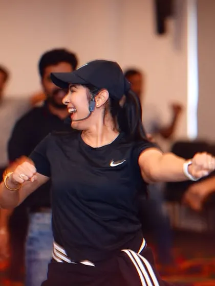 The joy is contagious in this shot from a high-energy dance fitness class. My goal is to create a space where employees can let go of stress and just enjoy the movement.