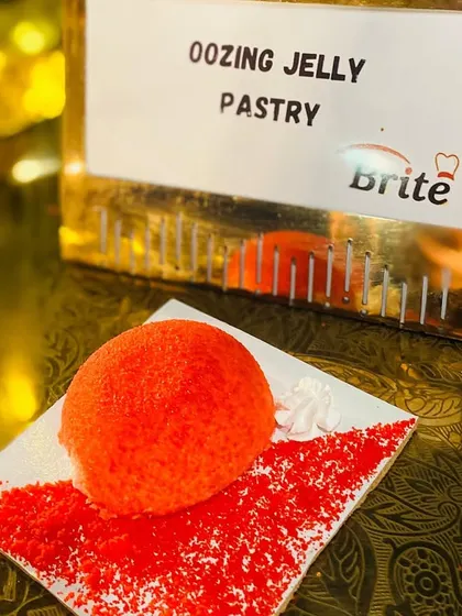 A close-up of the Oozing Jelly Pastry, showing its unique texture.