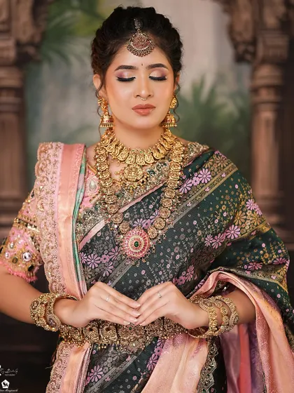 The final result of a student's work from Pro Batch 20, a complete and polished bridal look ready for a professional portfolio.