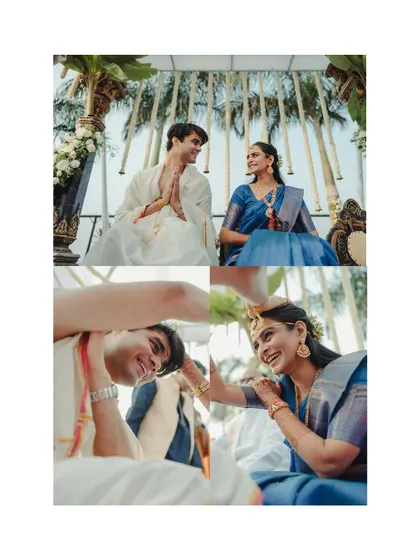 More beautiful moments from the same wedding, showcasing the couple's journey through their traditional vows.