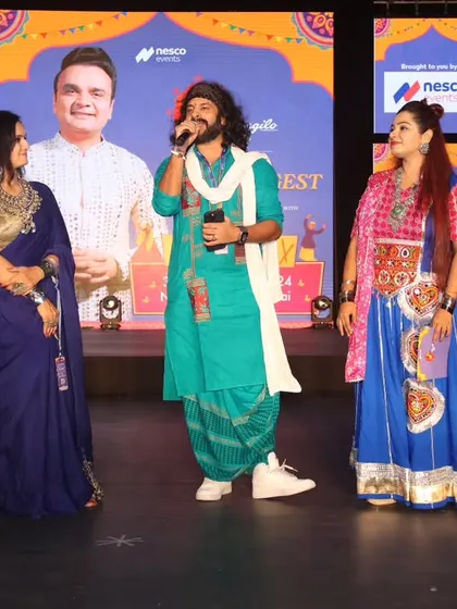 Interacting with guest artists on the 'Rangilo Re' stage. My role includes facilitating smooth conversations and ensuring all performers feel welcome and integrated into the show.