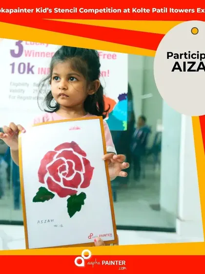 Young artist Aizah painted this beautiful rose at our Kids Stencil Competition, showing that creativity has no age limit.