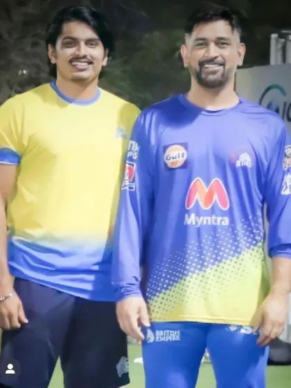 A dream moment for any cricketer. Our former player Ajay Krishna stands with the legendary MS Dhoni during his time with the Chennai Super Kings, a journey that started right here in our nets.