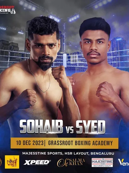 A fight poster for one of the 10 epic bouts at our Grassroot Boxing Academy event.