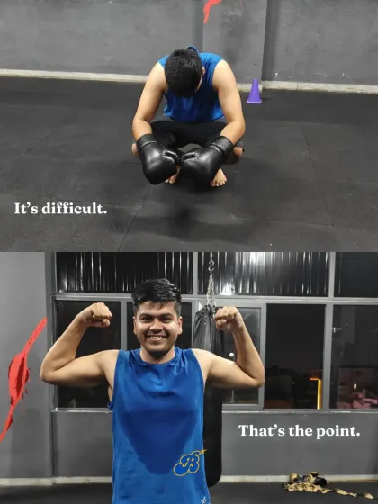 "It's difficult." That's the point. The moment you push through what's hard is the moment you become stronger. Look at that post-workout smile.